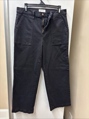 Studio Blue Black Straight-Leg Utility Chinos